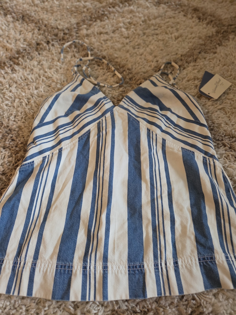 Universal Thread Blue and White Striped Tank Top XS...runs a little larger